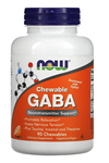NOW  Chewable GA.BA Taurine - Inositol - L-Theanine  Natural Orange Flavor 90 Chewable.Orıjınal Amerikan.