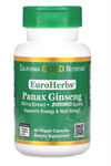 California Gold Nutrition EuroHerbs Korean Panax Ginseng Extract 250mg 60 Veg Capsul.31.
