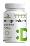 DEAL SUPPLEMENT Magnesium Glycinate 500mg, 240 Veggie Capsul.Abd Menşei. 4045