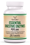 Double Wood Essential Digestive Enzymes  800mg 180 Capsul.Made ın Usa.