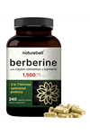 NatureBell Berberine 1500mg, 240 Veggie Capsul  1000mg True Ceylon Cinnamon & 300mg Turmeric.Made ın Usa.3948