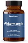 Pendulum Akkermansia Probiotic with Prebiotic Fiber - Increases GLP-1 Production, Delayed Release, Third-Party Tested, 100M AFU Live Strain for Gut Health 30 Capsul. Mde ın Usa.3994