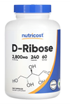 Nutricost, D-Ribose, 2,800 mg, 240 Capsul. Tr Tek Yetkili SATICISI OZELSPORCUGIDALARI'DIR