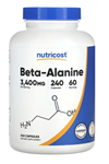 Nutricost, Beta-Alanine, 3,400 mg, 240 Capsul.Abd Menşei.4035.