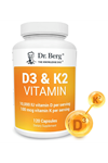 Dr. Berg Vitamin D3 K2 w/MCT Powder - Includes 10,000 IU of Vitamin D3, 100 mcg MK7 Vitamin K2, Purified Bile Salts, Zinc & Magnesium for Ultimate Absorption - 120 Capsul.4059