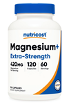 Nutricost Magnesium+ Extra Strength 420mg, 120 Capsules - 60 Servings. Magnesium Oxide and Glycinate.3938