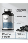 Horbaach Choline Inositol 1000mg 200 Capsules Non-GMO, Gluten Free.