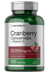 Horbaach Cranberry Concentrate Extract + Vitamin C 30,000mg 120 Capsules Non-GMO and Gluten Free 