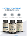VINATURA PhosphatidylSerine 300mg - with Rhodiola Rosea, 90 Capsules 45 Servings.Made ın Usa