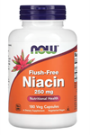 NOW Foods, Flush-Free Niacin, 250 mg, 180 Veg Capsules
