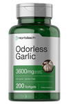 Horbäach Odorless Garlic 200 Softgels 3600mg  Ultra Potent Garlic Extract  Non-GMO & Gluten Free.