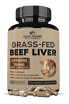 Wholesome Wellness Grass Fed Desiccated Beef Liver 4500mg 180 Capsules - Natural Iron, Vitamin A, B12 for Energy.Amazon Best Seller