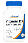 Nutricost Vitamin D3 10,000 IU, 240 Softgel.Abd Menşei