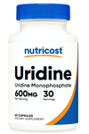 Nutricost Uridine Monophosphate 60 Capsules, 600 mg per Serving - Vegan, 30 Servings.Abd Menşei