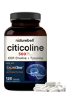 NatureBell Citicoline  CDP Choline, Citicoline 500mg Plus Tyrosine 50mg Per Serving, Optimized Dosage, 120 Capsules, 2 in 1 Formul.Abd Menşei