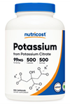 Nutricost Potassium Citrate 99mg, 500 Capsules.Abd Menşei