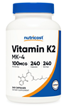 Nutricost Vitamin K2 (MK4) 240 Capsules (100mcg).Abd Menşei
