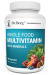 Dr. Berg Whole Food Multivitamin with Minerals - for Men and Women - Includes Premium Whole Food Fruits and Vegetable Blend with Folate, Alpha-lipoic Acid and More - 60 Capsules.