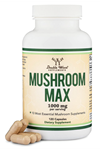 Double Wood Mushroom Max Blend Supplement - 1,000mg  120 Capsul Top 10 USA Grown Mushrooms (Lion's Mane, Reishi, Cordyceps, and More)