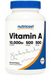 Nutricost Vitamin A  10,000 IU, 500 Softgel Capsules.Abd Menşei
