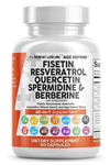 Clean Nutraceuticals Fisetin Quercetin Resveratrol with Spermidine Wheat Germ Extract -  Berberine, Collagen, Rhodiola, Apigenin 60 Capsul.Abd Menşei