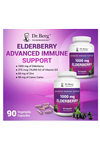 Dr. Berg Black Elderberry  15,000 IU Vitamin D, 60 mg of Zinc, 90 mg of Camu Camu - (4-in-1) Sambucus Elderberry Immune Support - 90 Capsules.Abd Menşei.55.