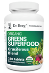 Dr. Berg's Greens Superfood Cruciferous -11 Phytonutrient Super Greens Tablets - Energy, Immune System & Liver Veggie - 250 Tablets.Abd Menşei