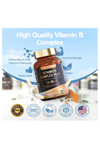 Totaria Healt B Complex Plus with Vitamin B1, B2, B3 (Niacinamide), B4, B5, B6, B7 (Biotin), B8 (Inositol), B9 (Folate), B12, C, D3, K2 - Energy, Nerve, Immune, Skin Support - 120 Vegan Capsules.Abd Menşei.