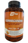 NutriFlair Organic Asvaganda  Root Extract Black Pepper  - 180 Capsul  Made in USA.
