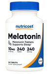 Nutricost Mela tonin 10mg, 240 Tablets - 10mg Per Serving, Non-GMO, Gluten Free.33.