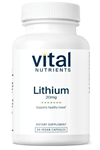 Vital Nutrients Lithium Orotate 20mg  90 Capsules Memory, State of Mind, and Behavioral Health Gluten, Dairy, Soy Free.