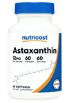 Nutricost Astaxanthin 12mg, 60 Softgels - Non-GMO and Gluten Free.