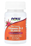 NOW Foods  Vitamin D-3, Max Potency, 50,000 IU, 50 Softgels.
