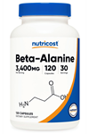 Nutricost Beta-Alanine Capsules 3400mg, 120 Caps (30 Serv).
