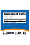 Nutricost Beta-Alanine Capsules 3400mg, 120 Caps (30 Serv).