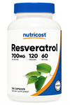 Nutricost Resveratrol 700mg, 120 Capsules - Vegan, Gluten Free.41.