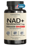VINATURA NAD Nicotinamide Riboside Resveratrol with Urolithin A and TMG - Advanced NAD+ for Women  Men, Supports Anti-Aging - 30 Vegan Capsul.