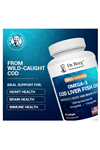 Dr. Berg  Omega-3 Cod Liver Fish Oil  1250 mg Cod Liver Oil – 125 mg of DHA 60 Softjel.Abd Menşei.57.