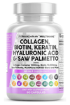 Clean Nutraceuticals Collagen 90 Capsul 1000mg Biotin 10000mcg Keratin Saw Palmetto Hyaluronic Acid - Nails Vitamins  DHT Blocker with Vitamin E Folic Acid Pumpkin Seed MSM.
