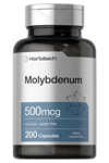 Horbaach Molybdenum  500mcg  Quick release 200 capsules  Amino Acid Chelate.