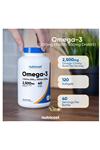 Nutricost Omega 3 Fish Oil - 2500MG, 120 Softgels (40 Serv) - Fish Oil, Wild Caught! 1200mg EPA 850mg DHA - Non-GMO, Gluten Free.