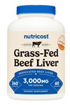 Nutricost Grass Fed Desiccated Beef Liver 3000mg  240 Capsul  60 Servings - No Hormones, GMO and Gluten Free, Pasture-Raised, Free Range Beef.
