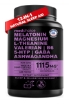 MEDCHOICE  Natural Sleep Magnesium Glycinate 500mg, L Theanine, Valerian Root,, GABA, 5-HTP, 90 Capsul.ABD MENŞEİ.50.
