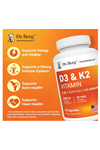 Dr. Berg  Vitamin D3 & K2 5,000 IU + MK-7 – 60 Capsul Immune, Bone  Heart Support Magnezium, Zinc, B6. 