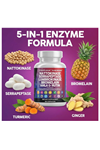 Clean Nutraceuticals Nattokinase, Serrapeptase, 60 Capsul,Lumbrokinase, Enzyme with Bromelain Papain Papaya Enzymes Rutin Extract Amla Magnezium Vitamin B6 & VIT C.39.