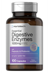Horbaach Essential Digestive Enzymes 100 Capsules Enzyme Blend for Men & Women Non-GMO  Gluten Free.