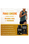 NutraChamps Korean Red Panax Ginseng +Ginkgo  90 Capsul Extra Strength Ginsenosides for Energy, Focus, Performance, Vitality  Immune Support  Korean Red Ginseng Root Extract (Premium Gold).