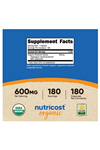Shatavari 600mg, 180 Capsules, 180 Servings - CCOF Certified Made with Organic Shatavari.