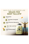 Ancestral Supplements Grass Fed Beef Tallow 3000mg 180 Capsul. Nourishing Kidney Fat Bones, Teeth, Gums, Skin, Immune and Overall Health.