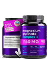 THİNBİ Magnesium Chelated  Glycinate 1160mg + Aloe Vera, D3  K2 Complex 90 Capsules - High Absorption.